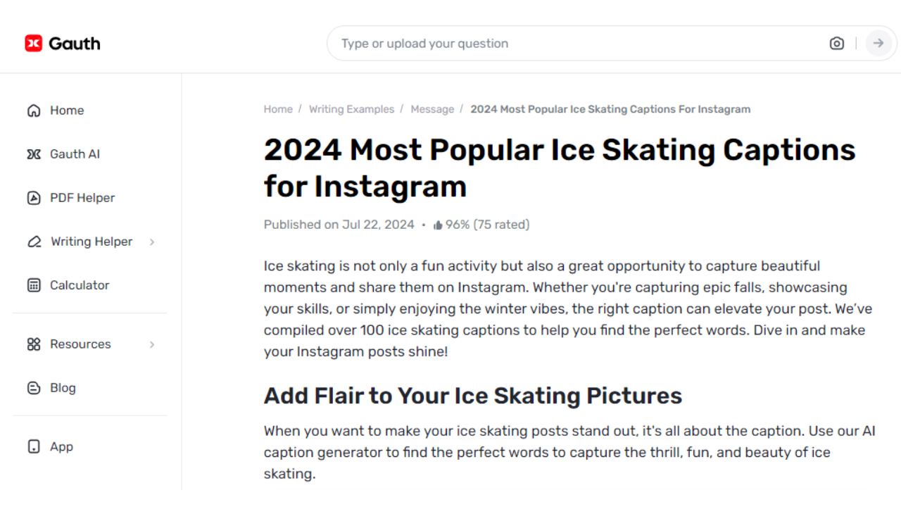 Explaining How Gauth Captures the Essence of Ice Skating