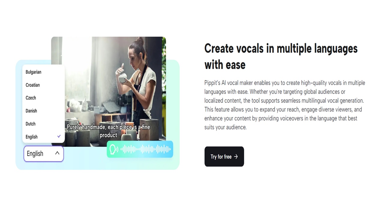 Pippit AI Vocal Maker: Enhance E-commerce Sales Performance.